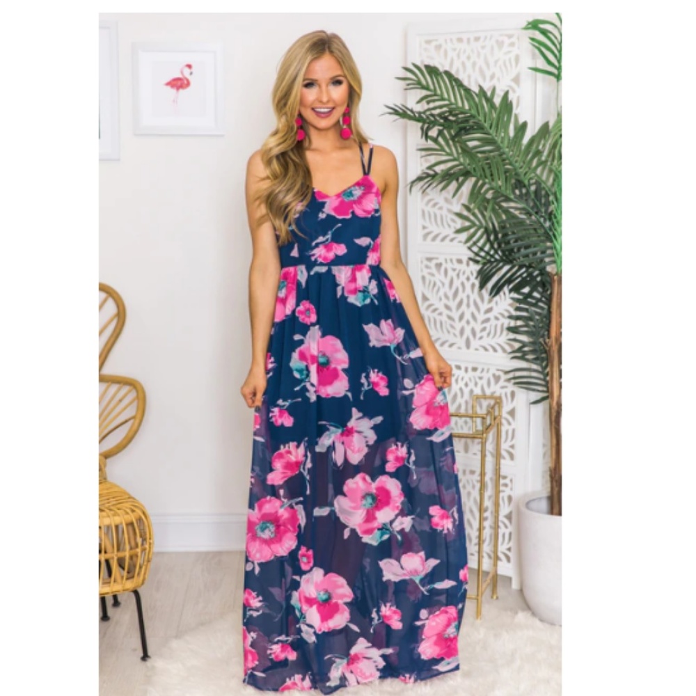 NWT Pink Lily Floral Maxi Dress